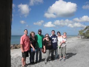 On the beach at the Gulf of Mexico while visiting Jean's parents in Venice, FL. Nov 2014.