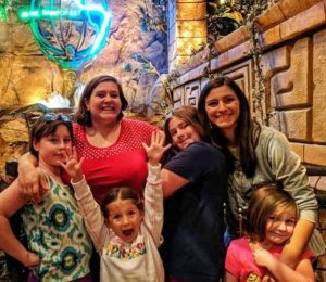 Sister Brittany and I with our nieces at the Rain Forest Cafe 2017