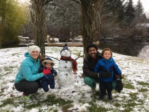 Tarin and family playing in the snow