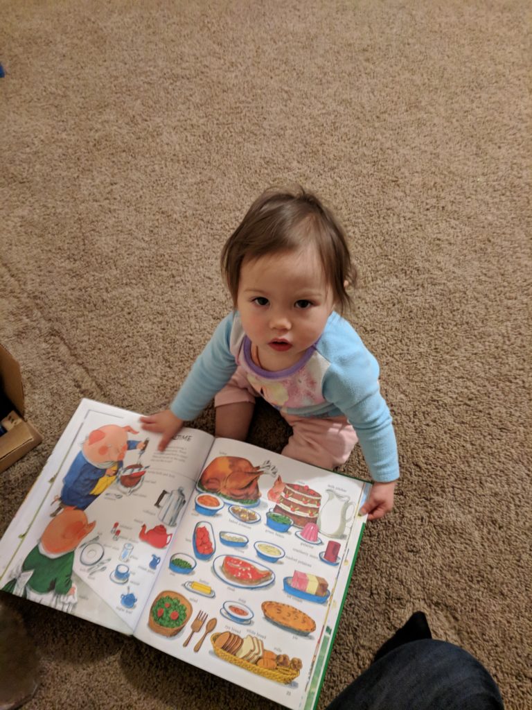 daughter with book