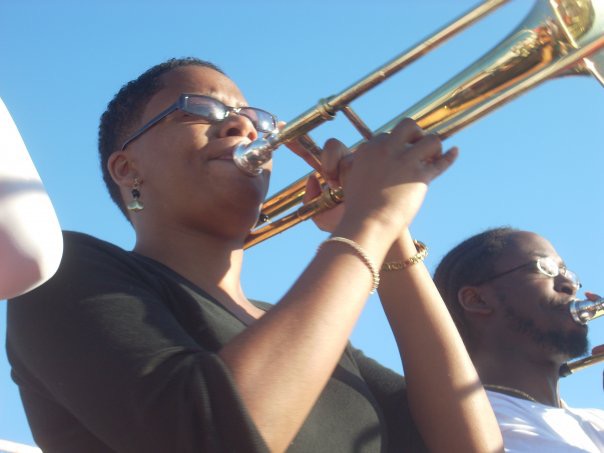 Daria playing trombone